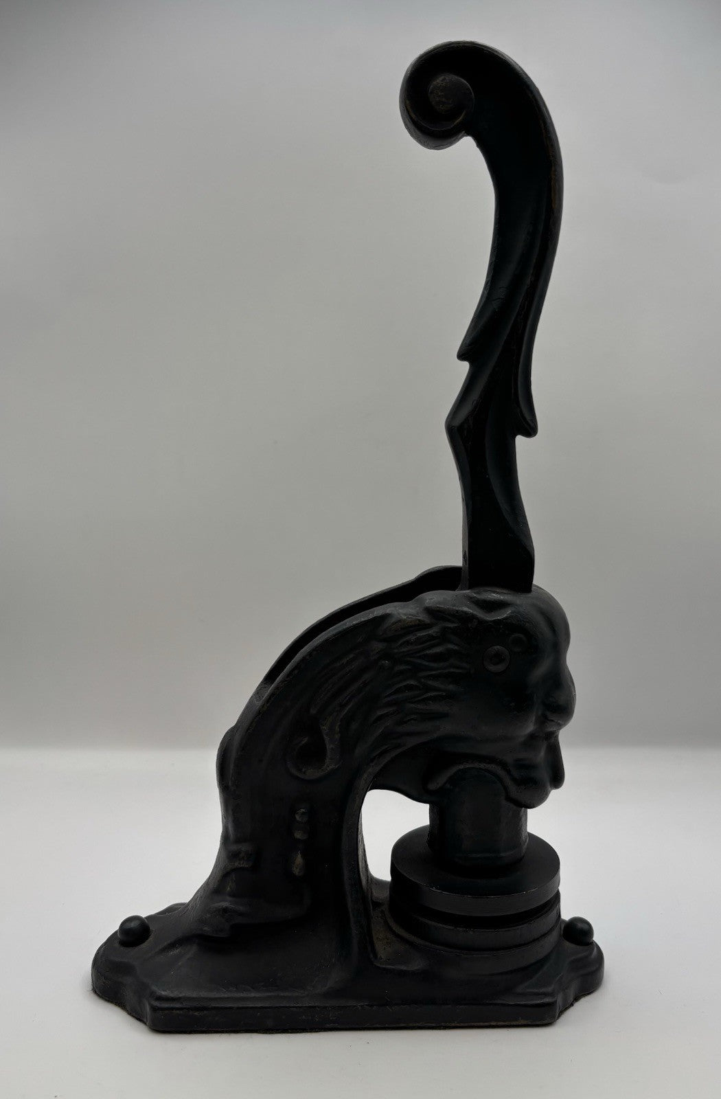 Antique Cast Iron Lion Head Notary Public Stamp Press 1800s