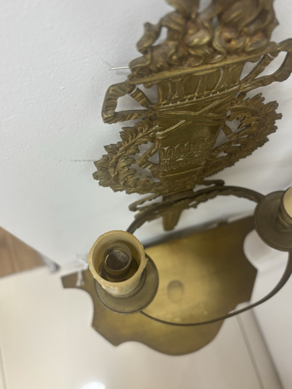 Pair of French Bronzes Wall Sconces 12” It necessarily needs to be wired
