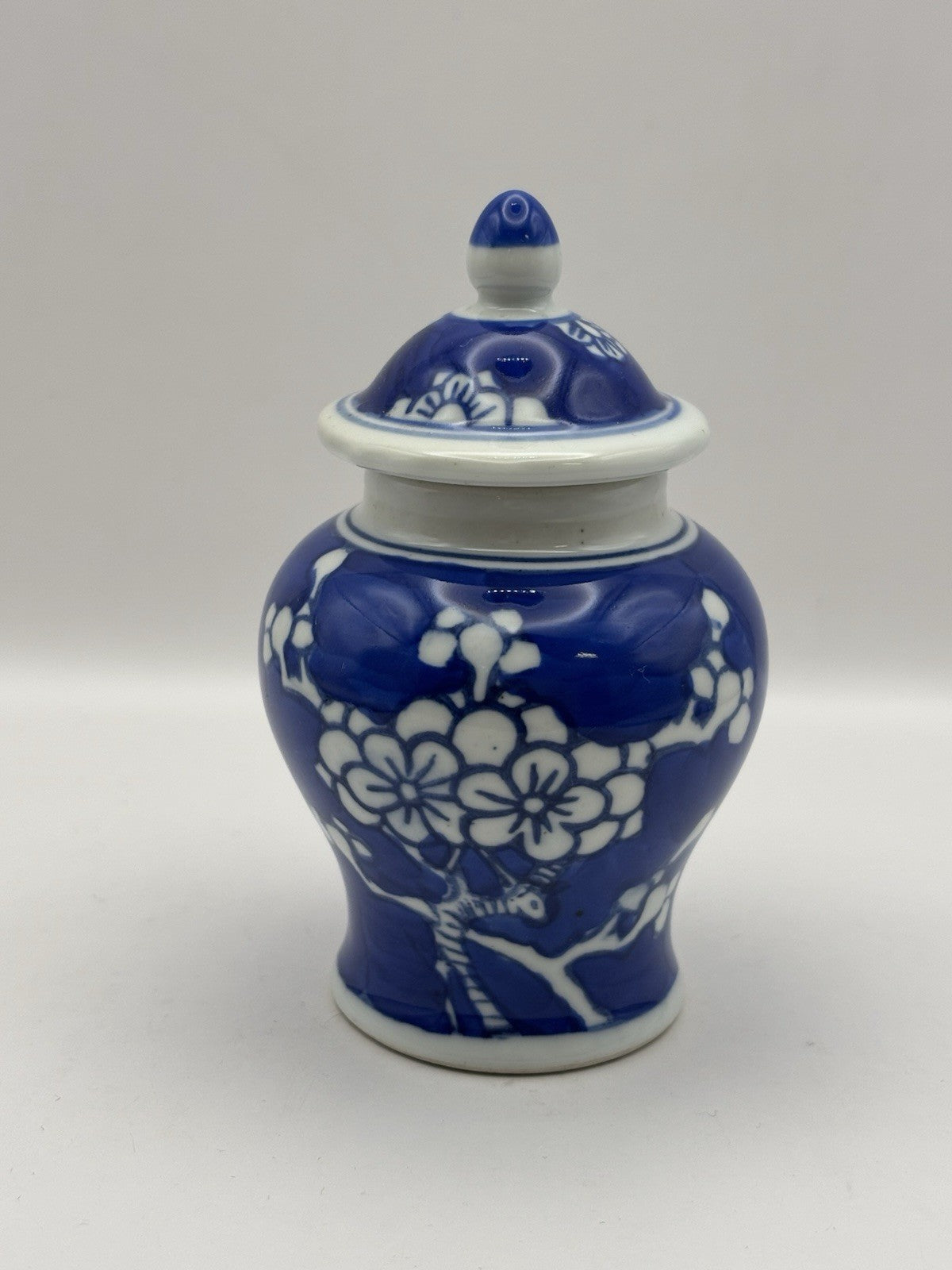 19th century Chinese porcelain ginger jar blue and white (sakura blossom)