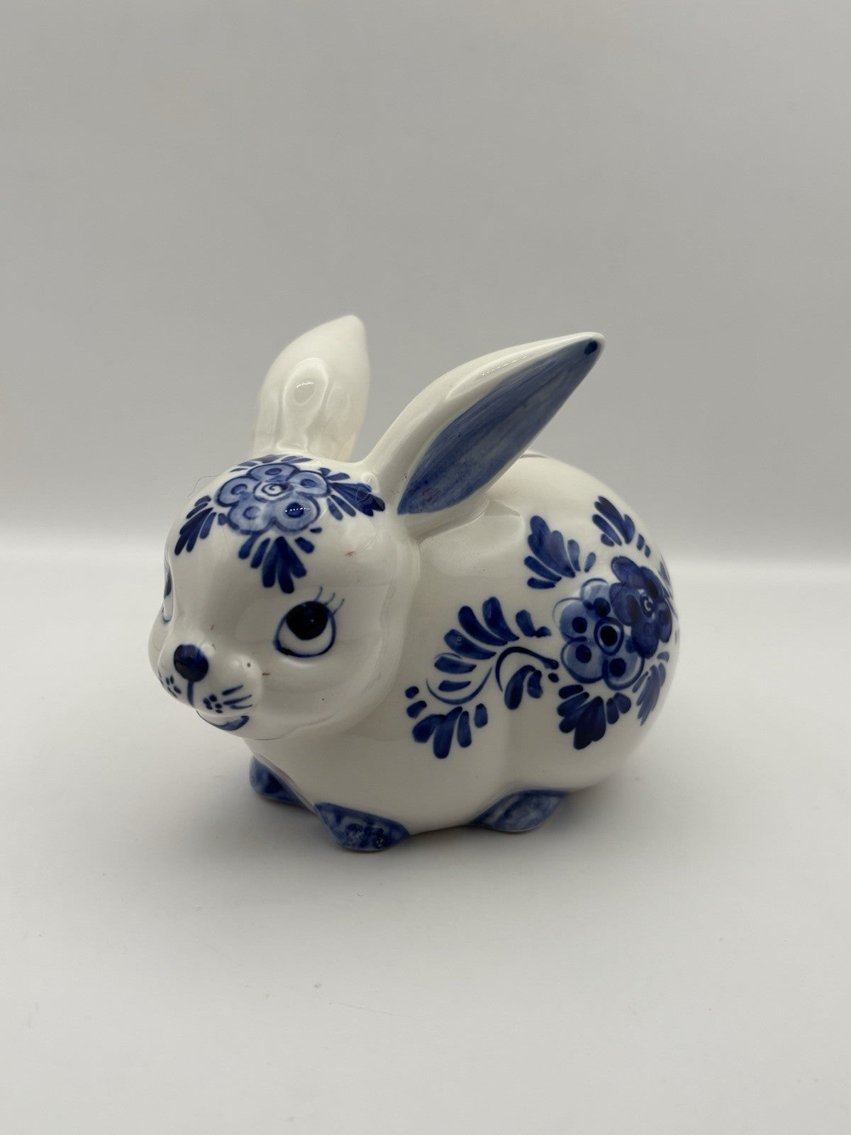 Delft Blue Bunny Rabbit Bank Delft Blue and White Porcelain Vintage Collectible