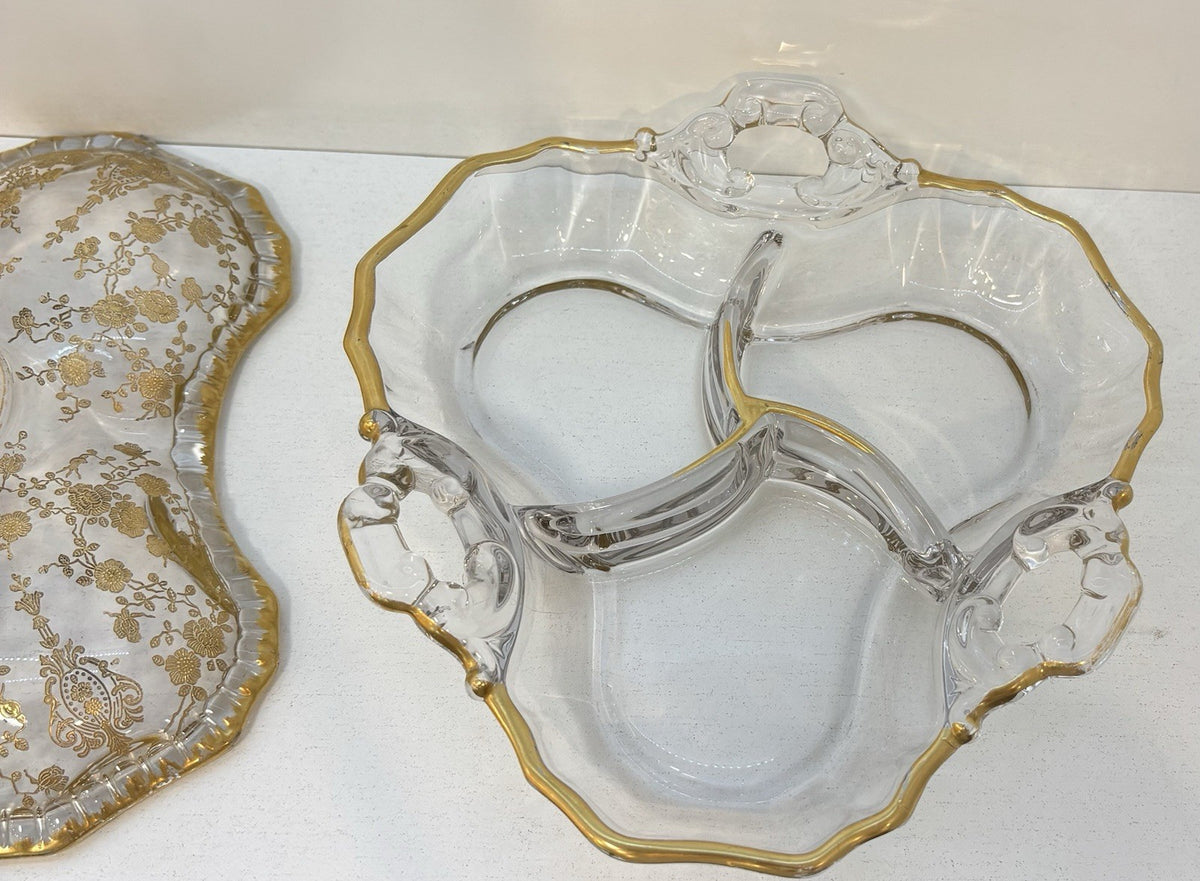 Candy Dish Cambridge Wildflower Pattern Clear Glass Bowl