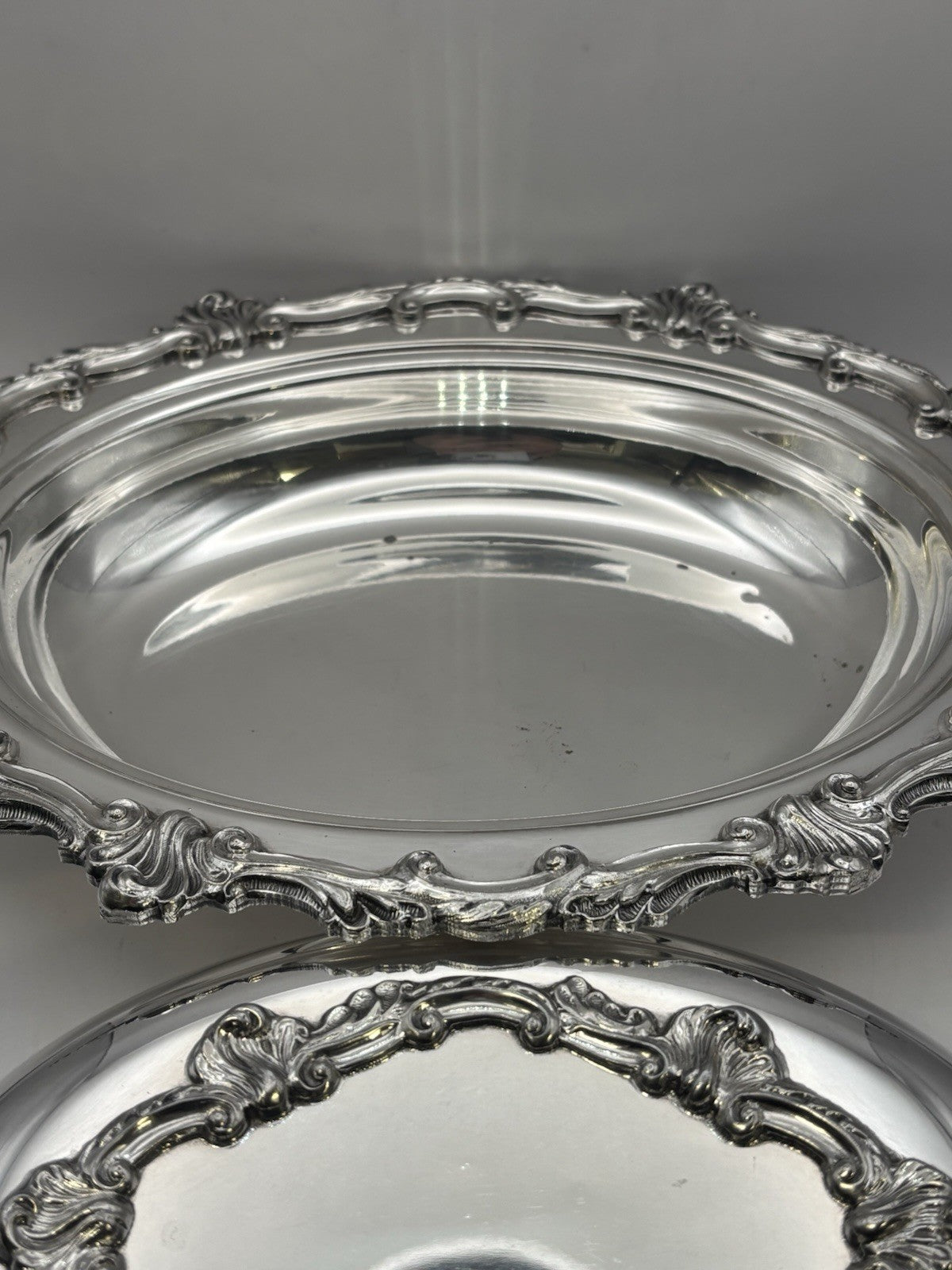 Victorian-style Silver-plated Covered Serving Dish with Lid