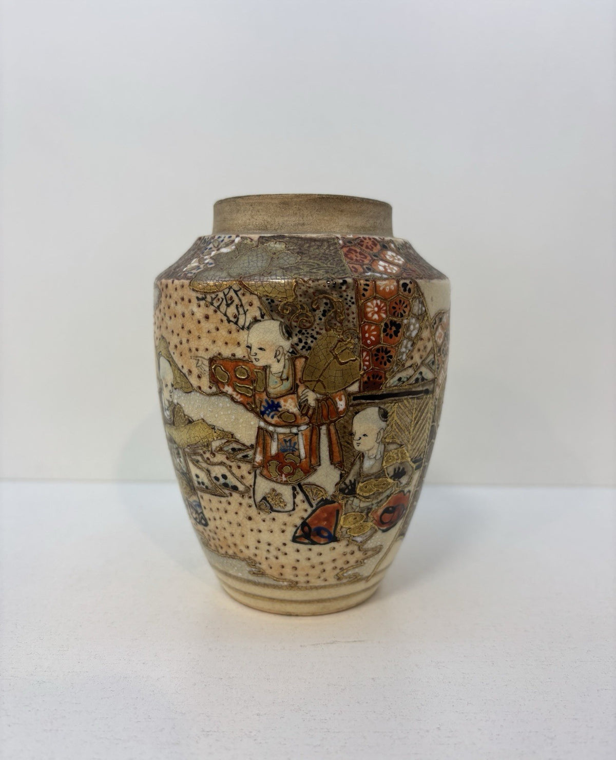 5 Inches Tall Chinese/Japanese Antique Porcelain Vase Satsuma
