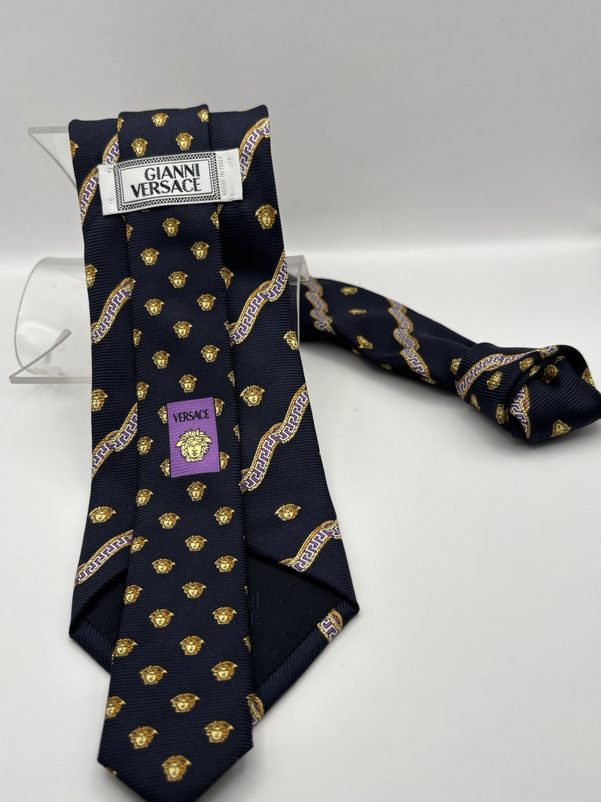 Gianni Versace Tie Featuring The Iconic Medusa Head Logo 100% Silk