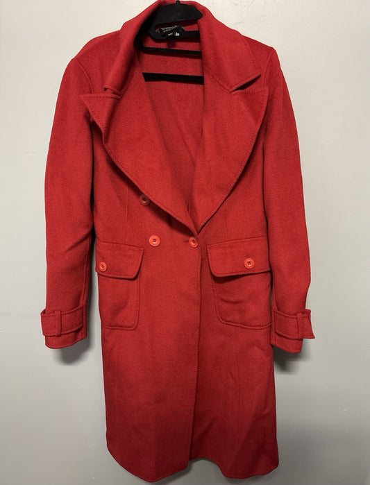 Vintage Red Angora Coat Dress St John Unknown Size H43 X W18