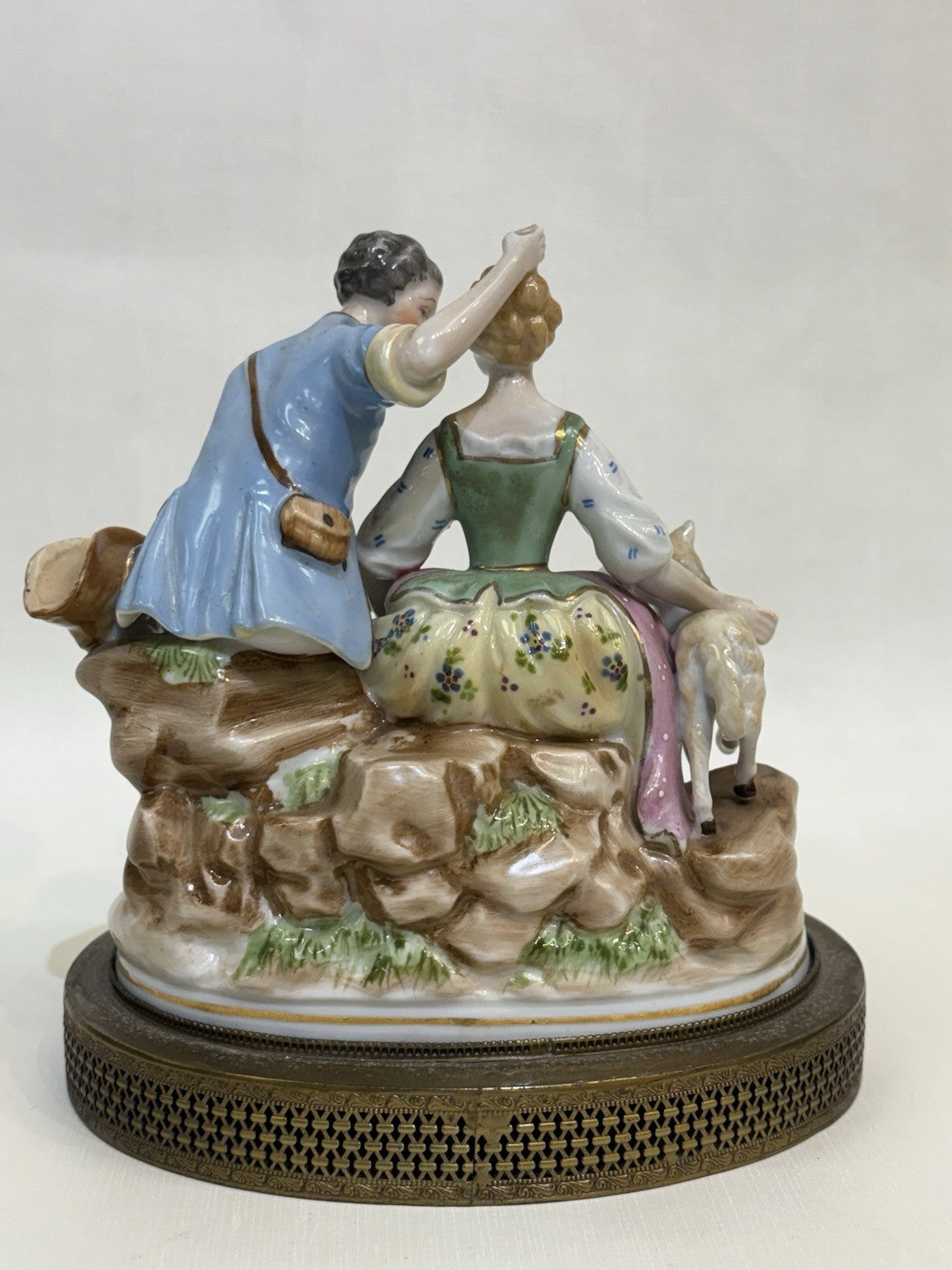 Vintage Maruyama Man and Woman Porcelain Figurine Hand Painted Japan
