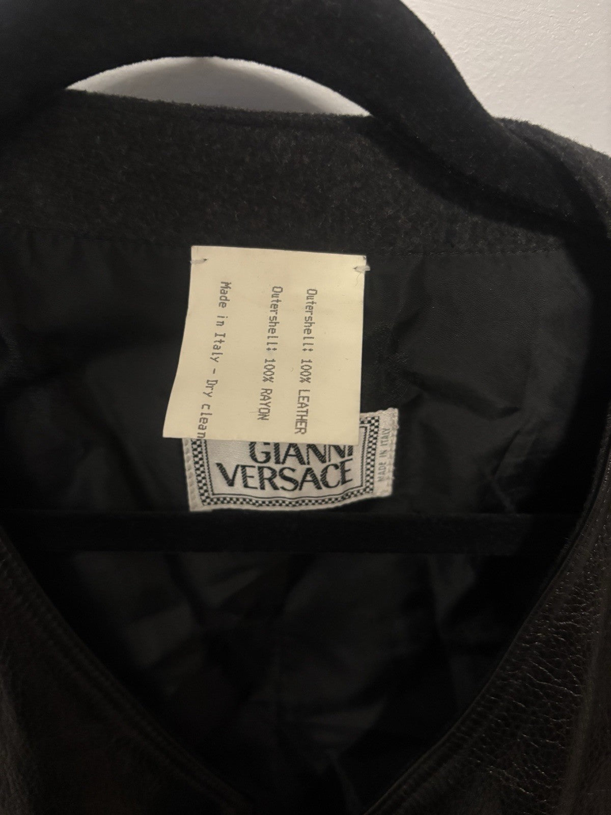 Gianni Versace Black Leather Vest. Vintage. Size Not Label.