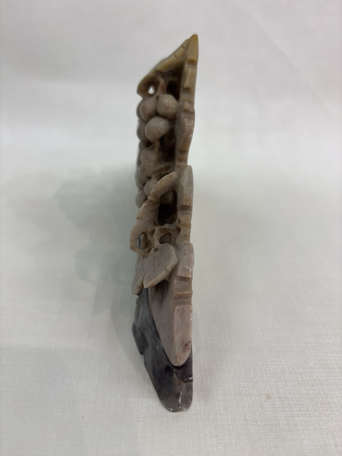 Antique Hand Carved Soapstone Grapes and Squirrel Decorative Sculpture