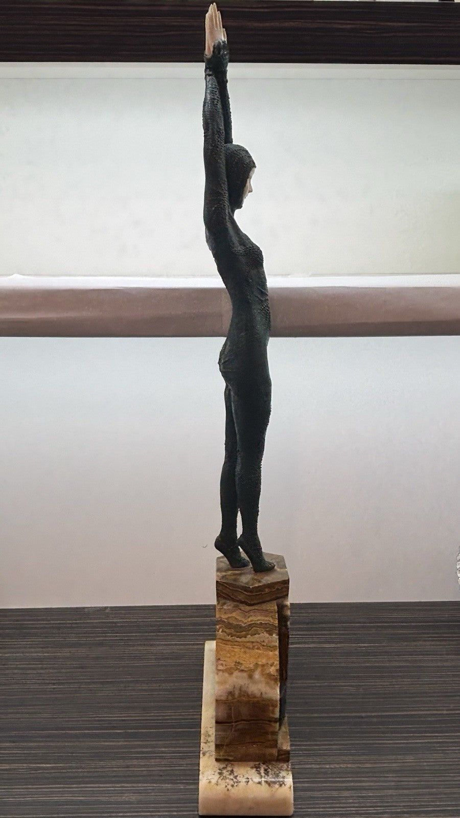 The Starfish Dancer Bronze and Marble Sculpture, Art Deco Signed