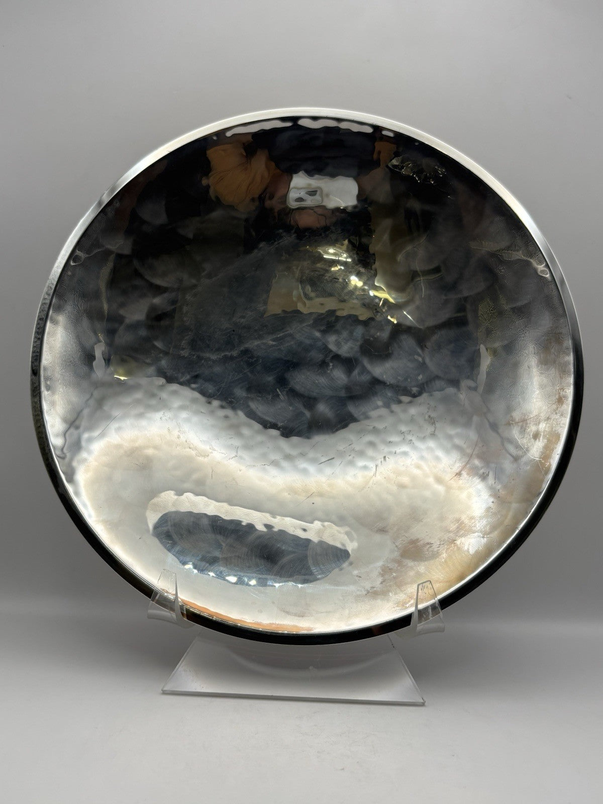 Viintage Silverplate bowl from the 1955s, A distinctive Art Deco style.