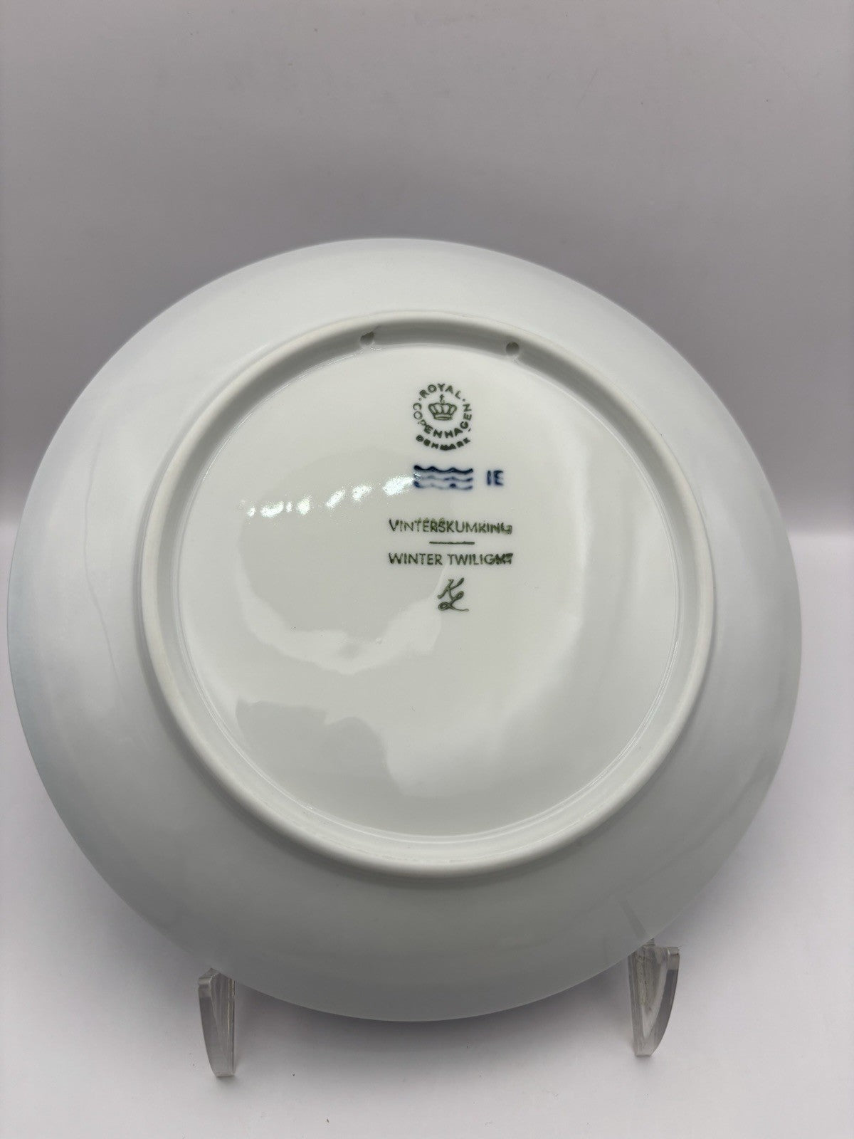 1974 Royal Copenhagen plate Winter Twilight owl in a snowy landscape.