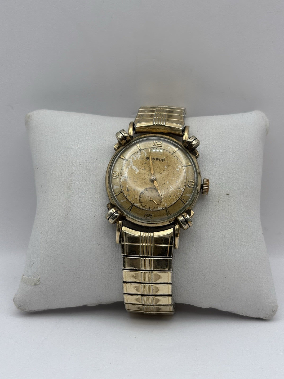 Vintage Benrus men's wristwatch 1950s 10K rolled gold plated case
