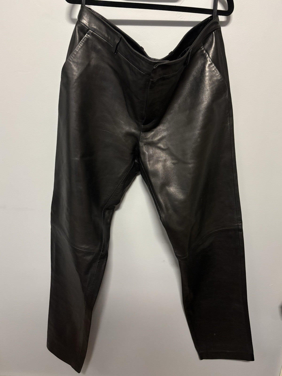 Black Leather Pants By Versace Women