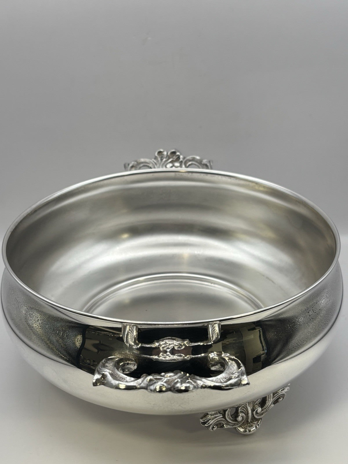 Vintage Silver Plated Casserole Dish Round No Lid