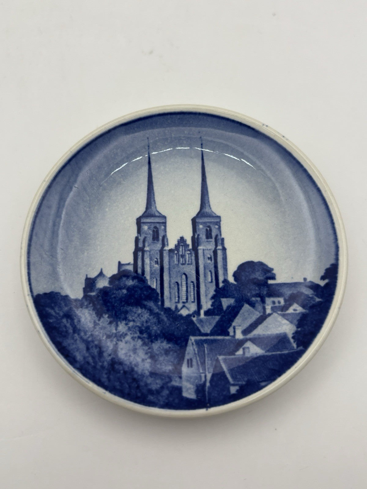 Vintage Royal Copenhagen Porcelain Miniature Plate Set of 3 Made In Denmark B/W
