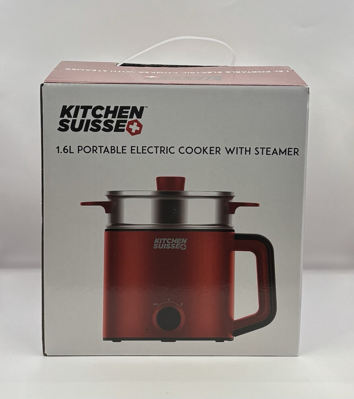 Kitchen Suisse 1.6L Portable Electric Cooker with Steamer