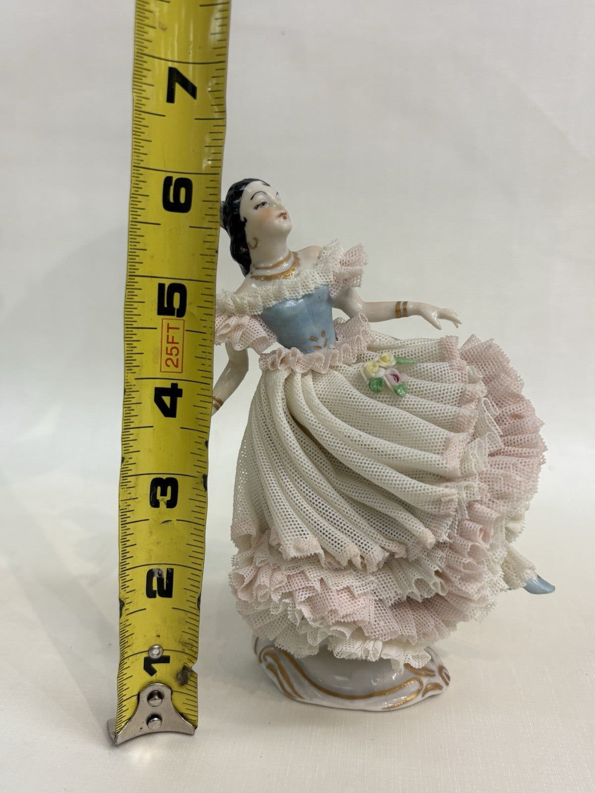 Dresden dancer Ceramic Figurine Statue 6”