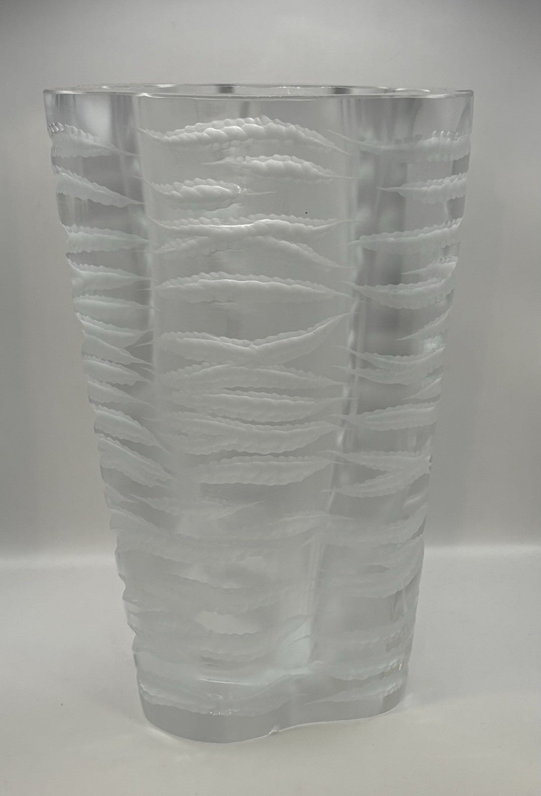 Senlis A Mid-Century Modern French Art Glass Vase by Marc Lalique 22pounds