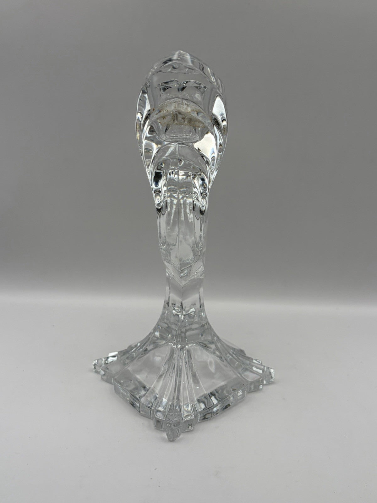 vintage lead crystal double-arm taper candle holder sleek U-shaped silhouette
