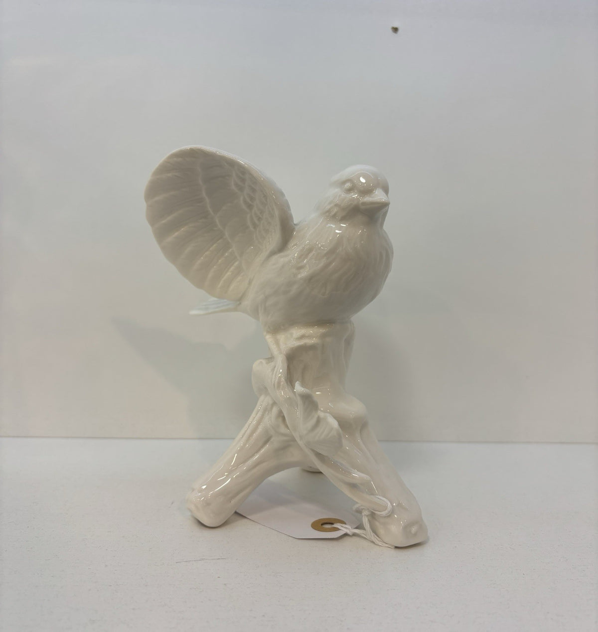 Beautiful Vintage Ceramic White Bird Flying on a branch