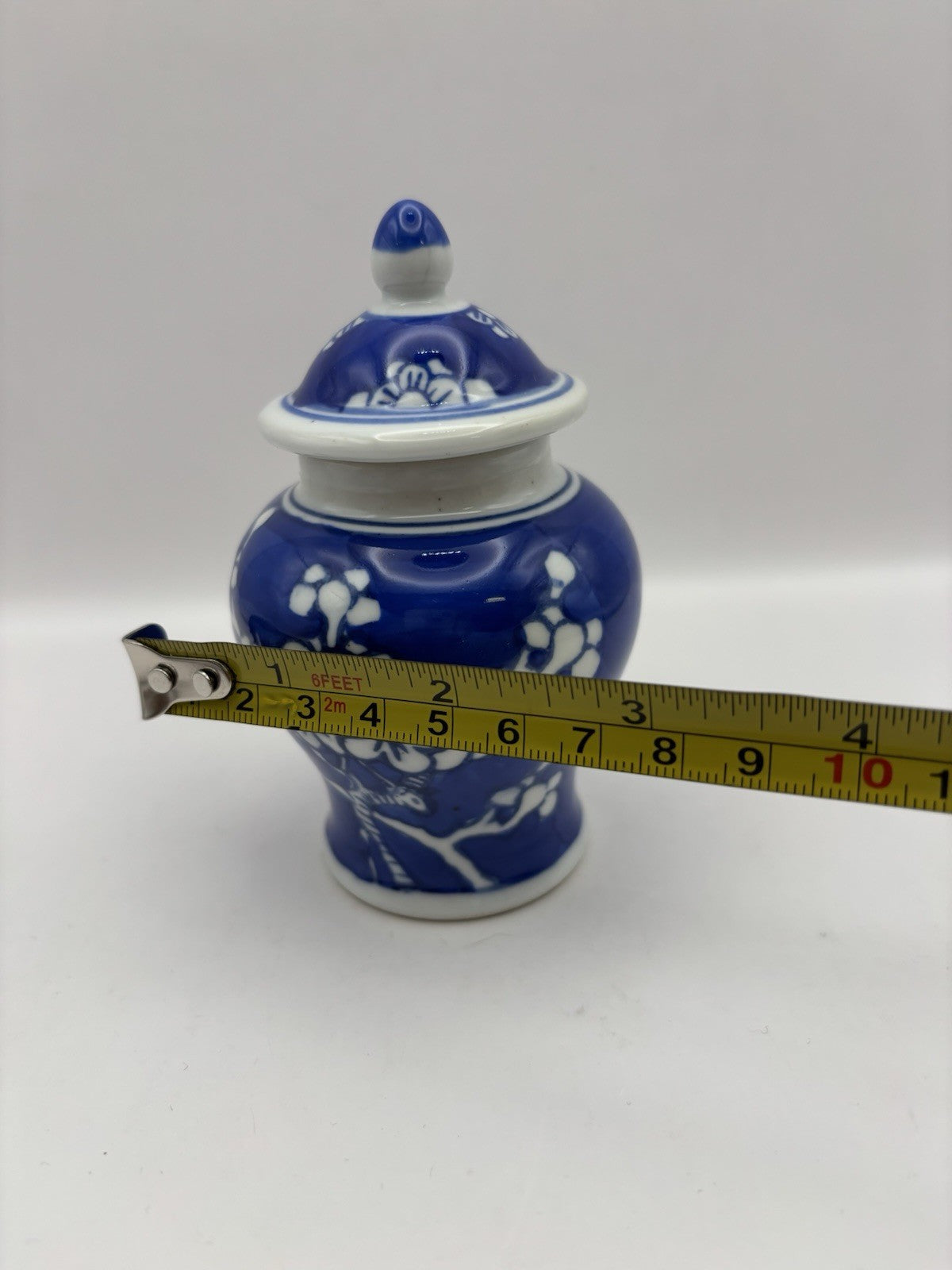 19th century Chinese porcelain ginger jar blue and white (sakura blossom)