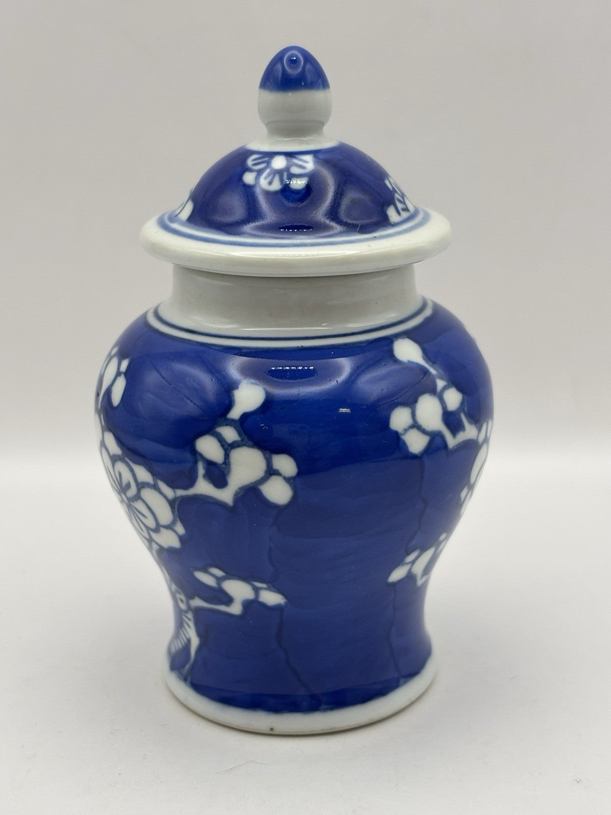 19th century Chinese porcelain ginger jar blue and white (sakura blossom)