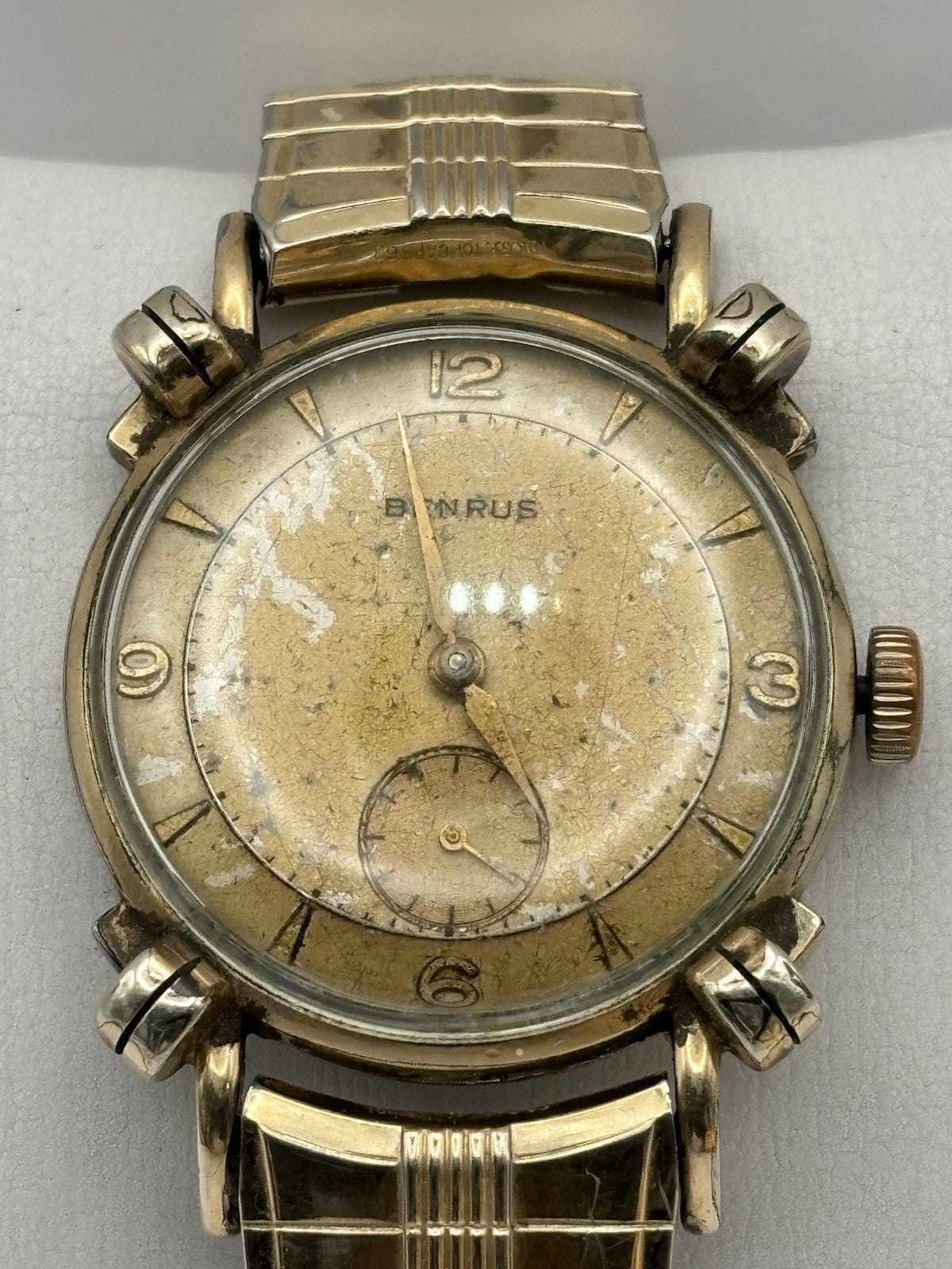 Vintage Benrus men's wristwatch 1950s 10K rolled gold plated case
