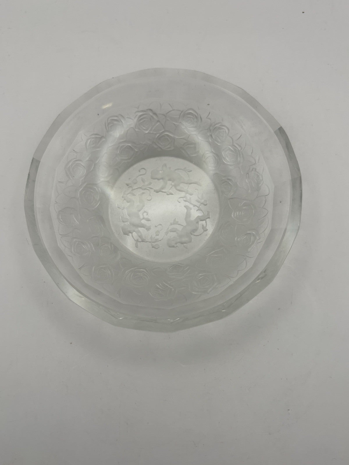Heinrich Hoffmann Art Deco Floral Glass with Engraved Cherubs and Flowers