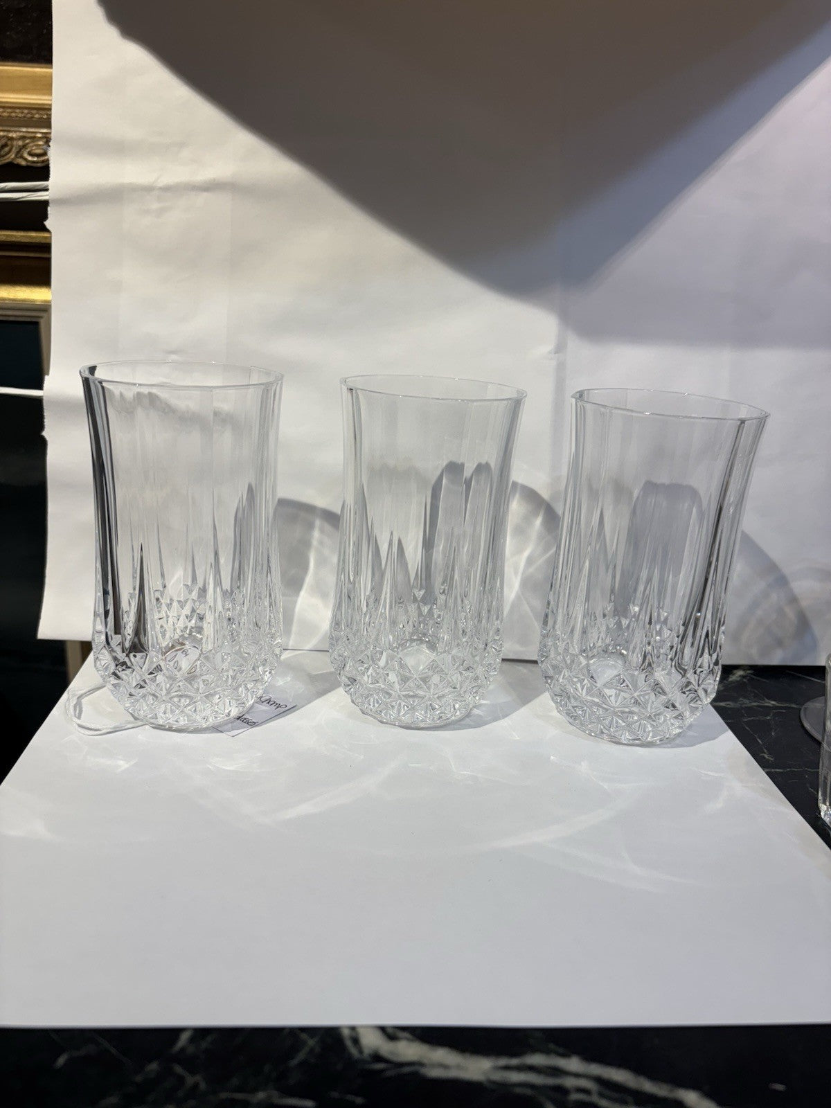 3 Crystal Cups Crystal d’arques long champ tumbler glass
