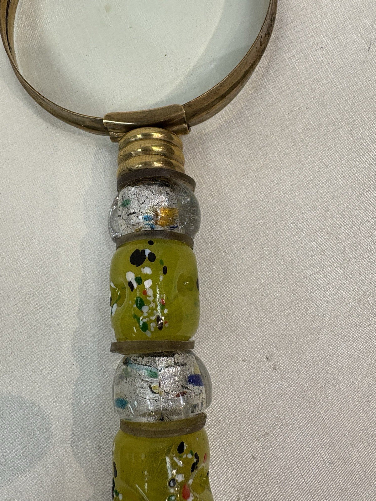 Vintage Magnifying Glass with A Beautiful Design Murano Style Italy Hand Blown