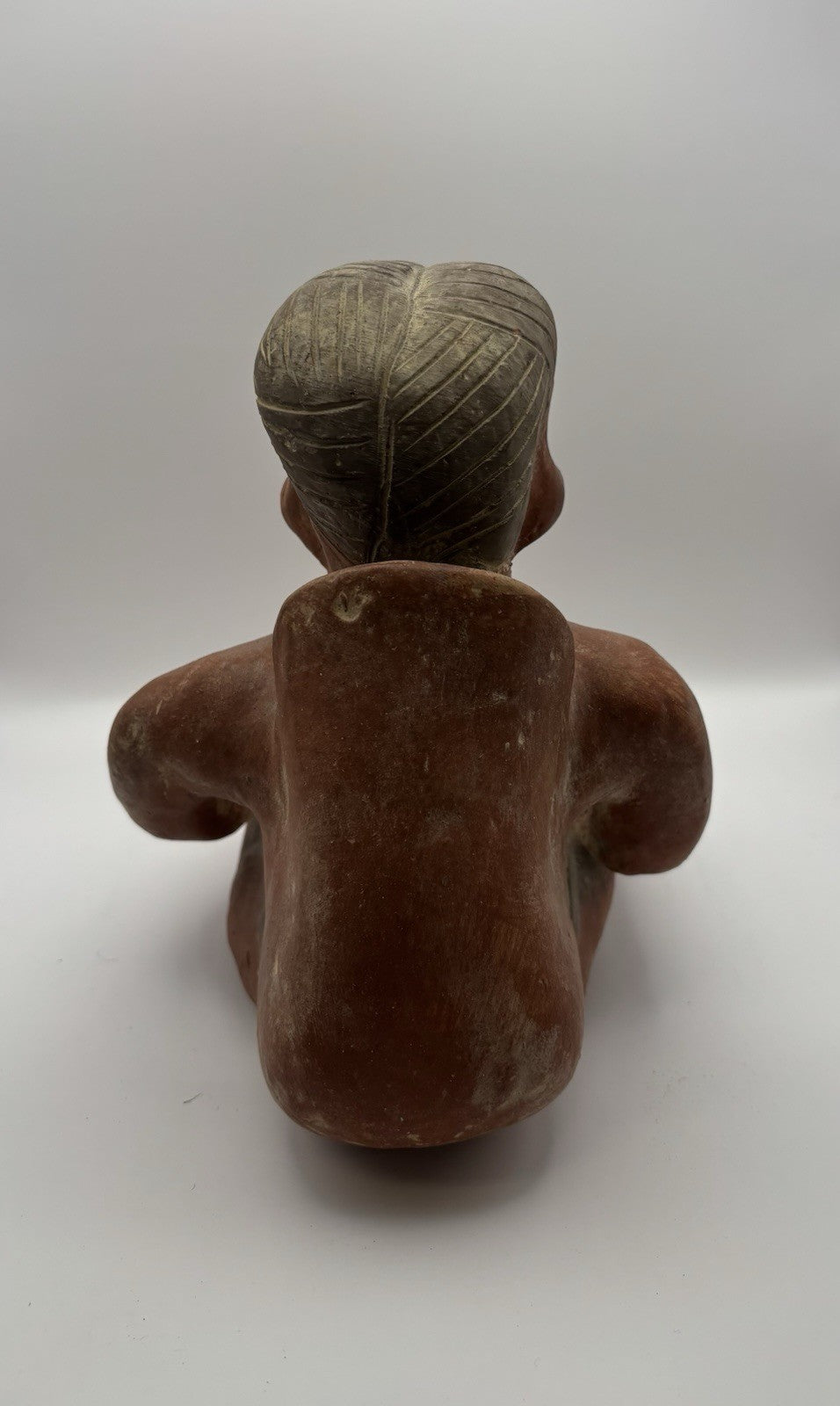 Aztec Mayan Folk Art Terracotta Pottery Planter Made In Mexico Sitting Man 8.3”