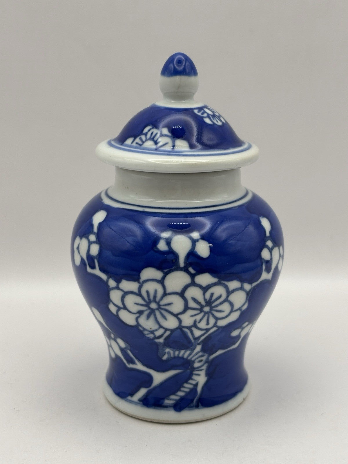19th century Chinese porcelain ginger jar blue and white (sakura blossom)