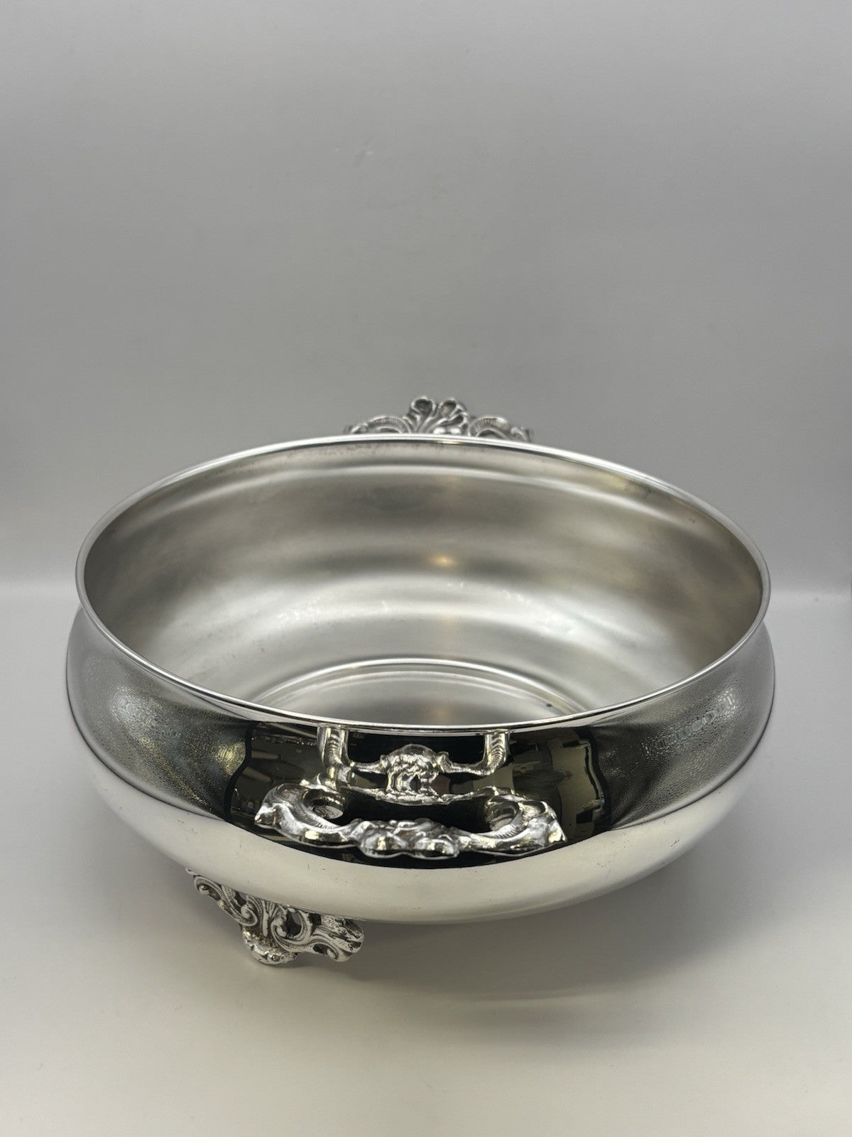 Vintage Silver Plated Casserole Dish Round No Lid