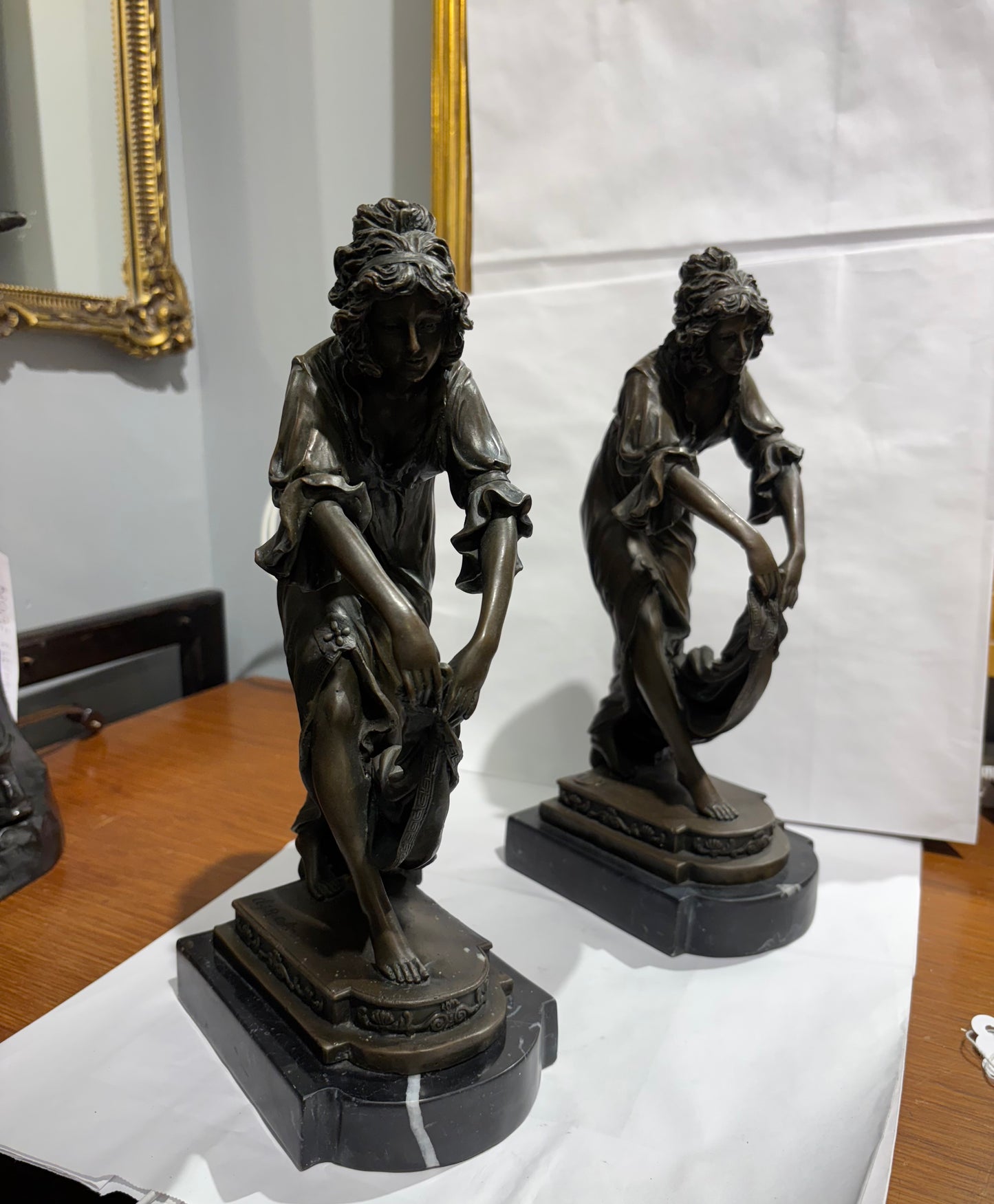 C J R Colinet Signed Bronze pair of Dancer’s figurine