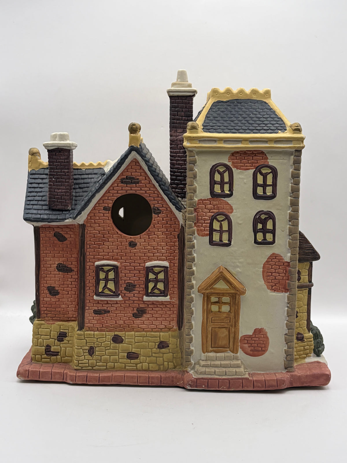 Christmas Village Bakery & Restaurant House, Ceramic Painted Chef, 9.5 x 8.75"