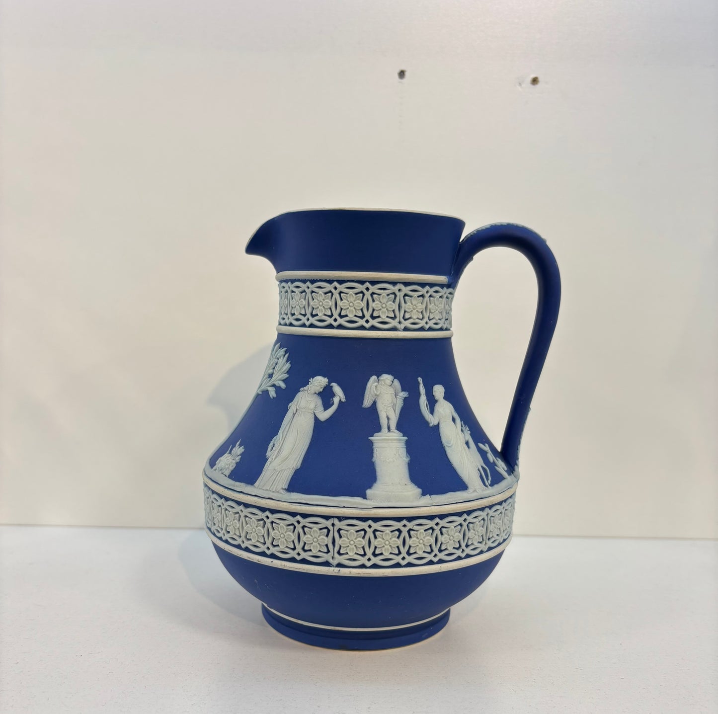 Royal Dark Blue Wedgwood Jasperware Dipped Water Pitcher