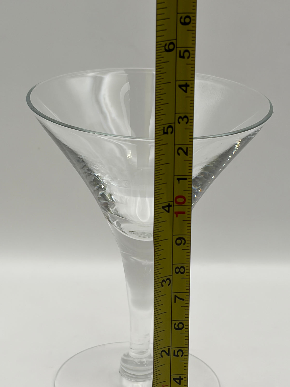 Set of 9 Clear Glass Martini Glasses Classic Tapered Round 5.5 in Tall