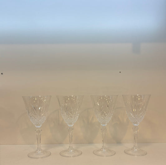 Elegant Cut Crystal Wine Glasses Vintage SET OF 4