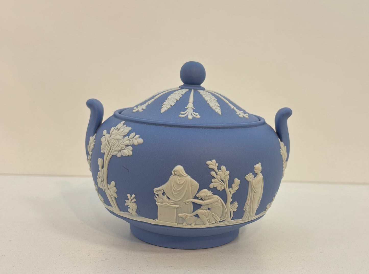 Vintage Blue Wedgwood Jasperware Coffee Pot / Teapot SET