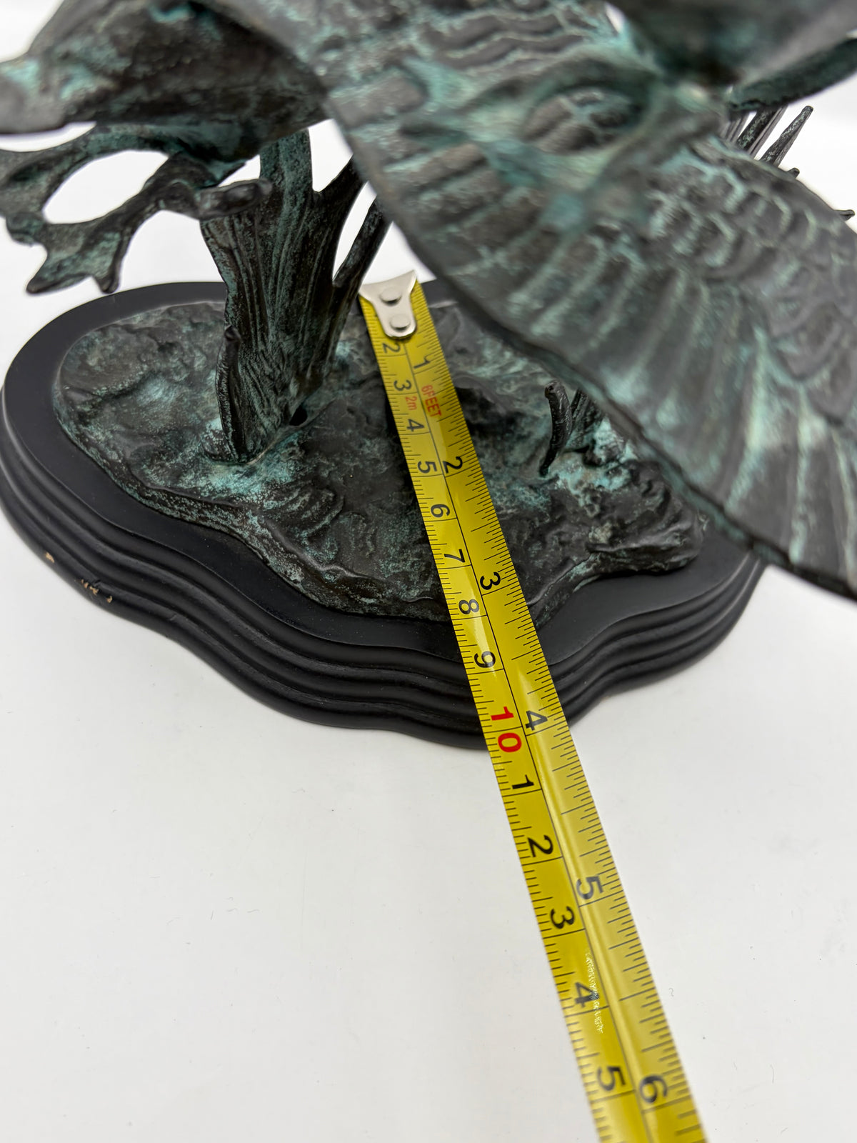 Beautiful Gatco Solid Brass Statue - 2 Birds Flying on Wood Base