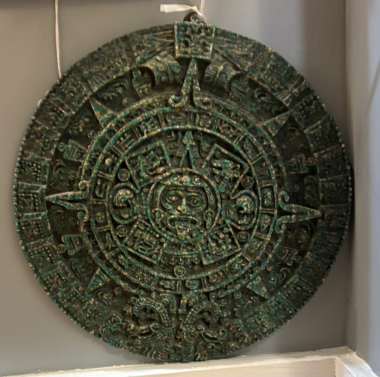 Vintage engraved maya aztec calendar wall art