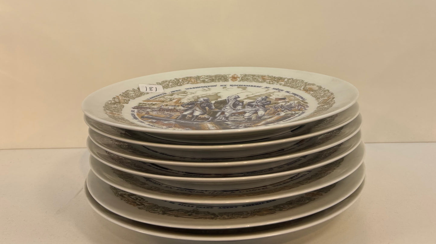 7 LIMOGES Porcelain Décor Plate Lafayette Legacy Collection -The Siege at Yorktown