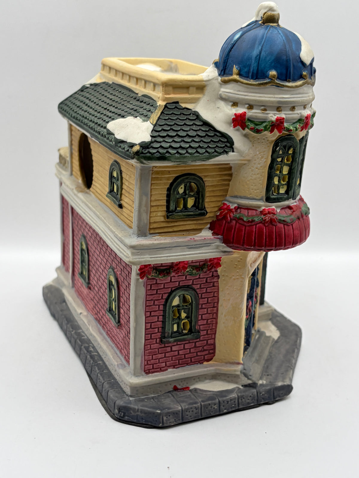 Hand Painted Ceramic Christmas Village Toy Shop House "Tandy's Dandy Toys" 8in