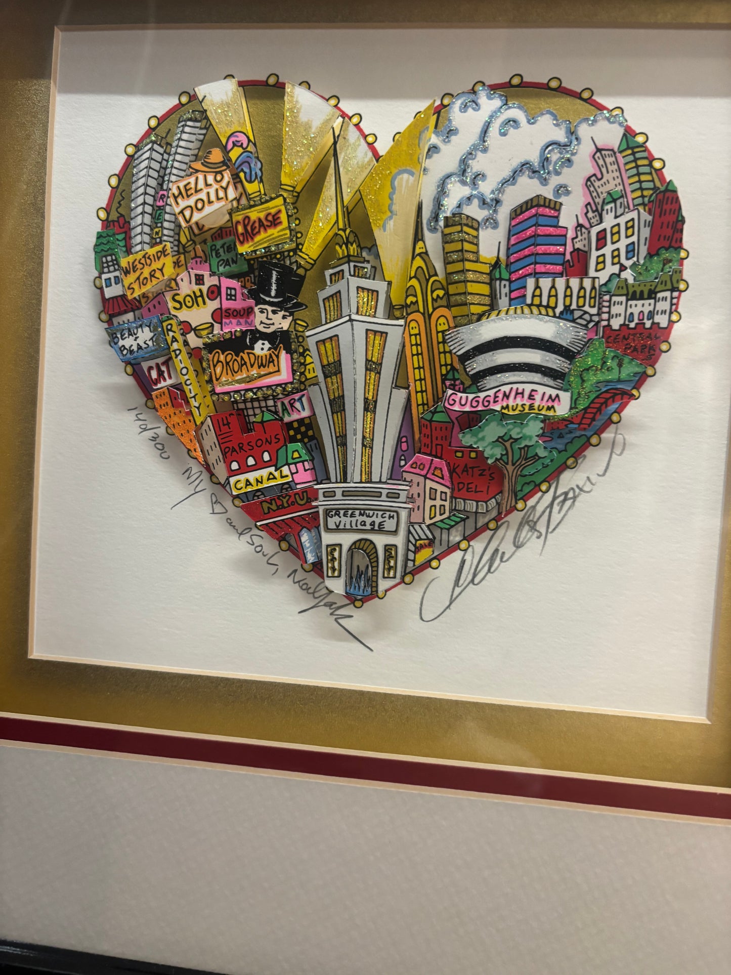 CHARLES FAZZINO
" MY HEART & SOUL NY"
3D CONSTRUCTION, SIGNED
140/300