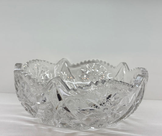 Vintage Cut Glass Crystal Bowl