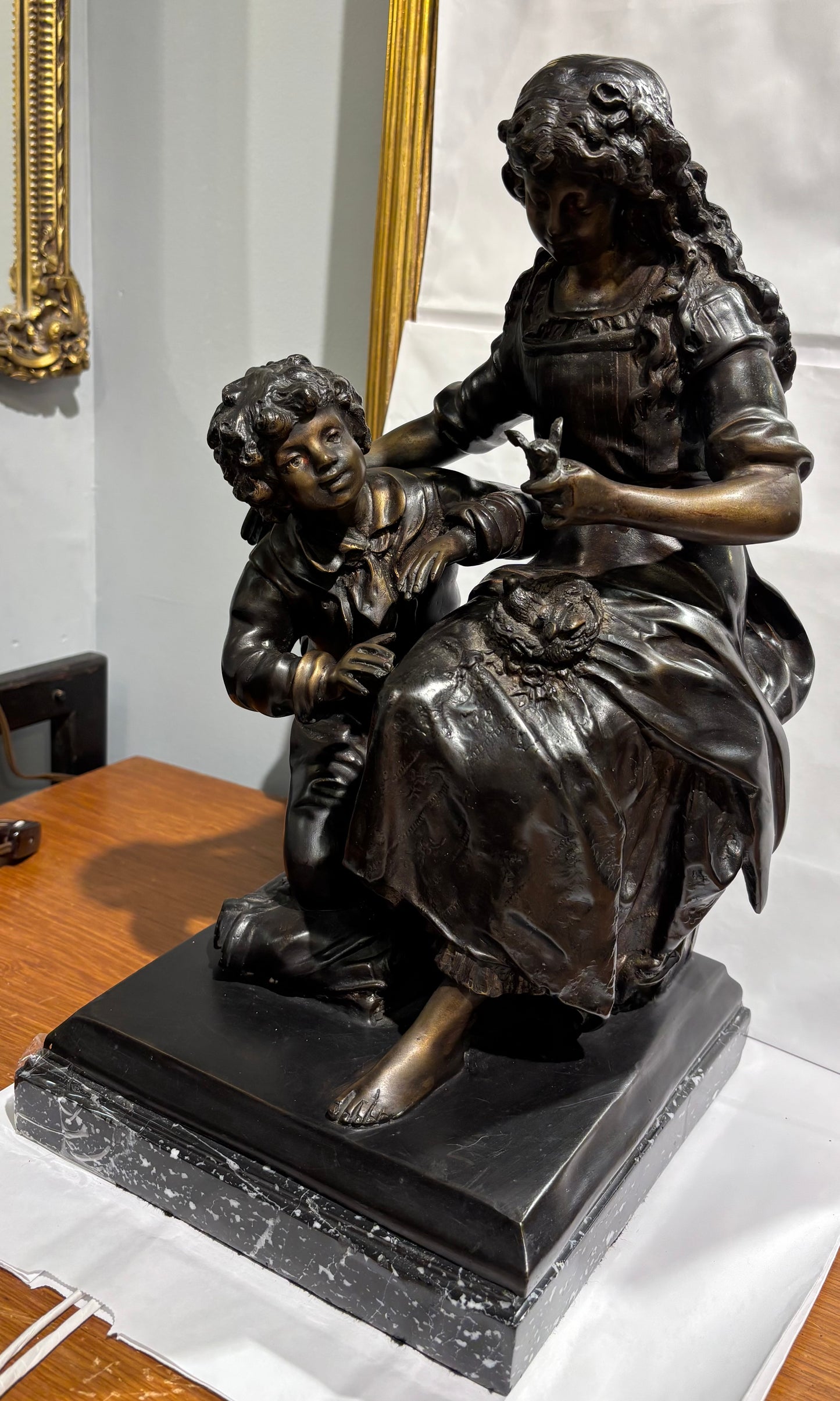 Moreau bronze statue Mother & Child