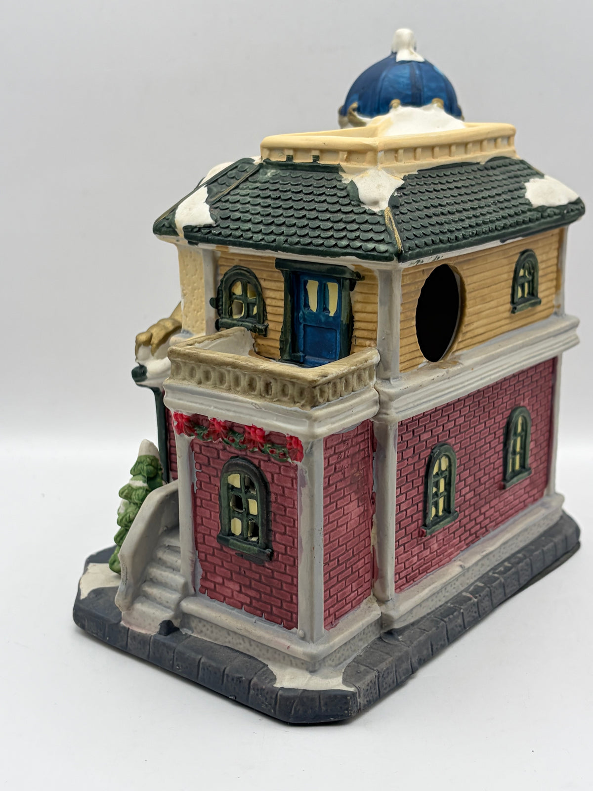 Hand Painted Ceramic Christmas Village Toy Shop House "Tandy's Dandy Toys" 8in