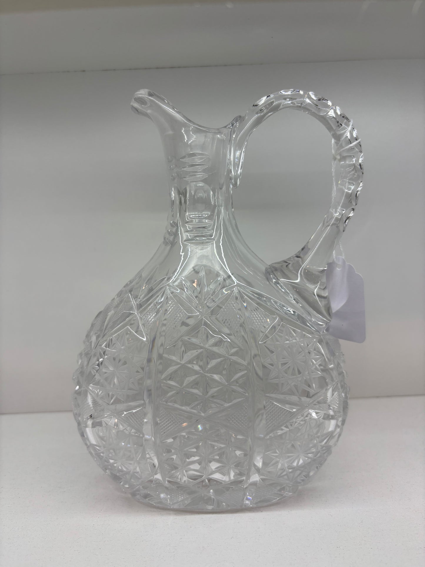American Brilliant Brilliant Period Cut Glass 8” Cruet c. 1900