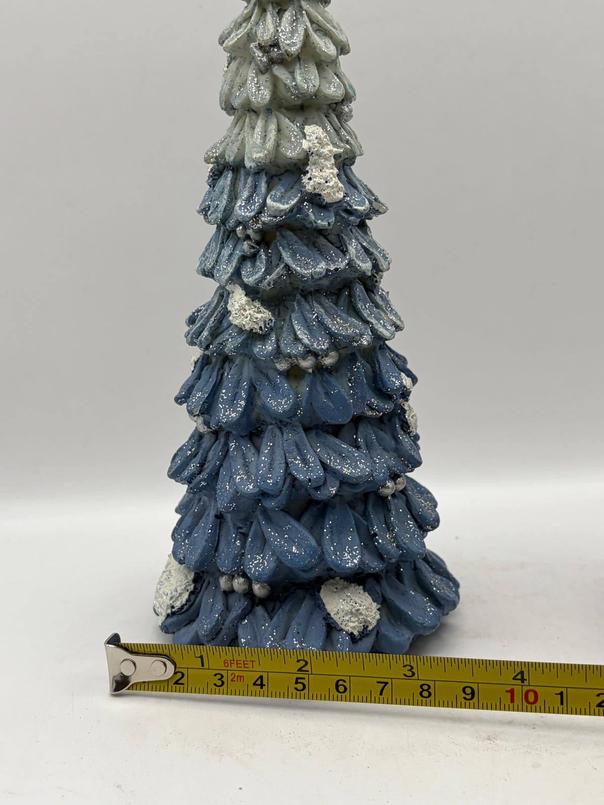 Artificial Resin Christmas Tree Figurines Set of 2 Blue/White/Gray 8"