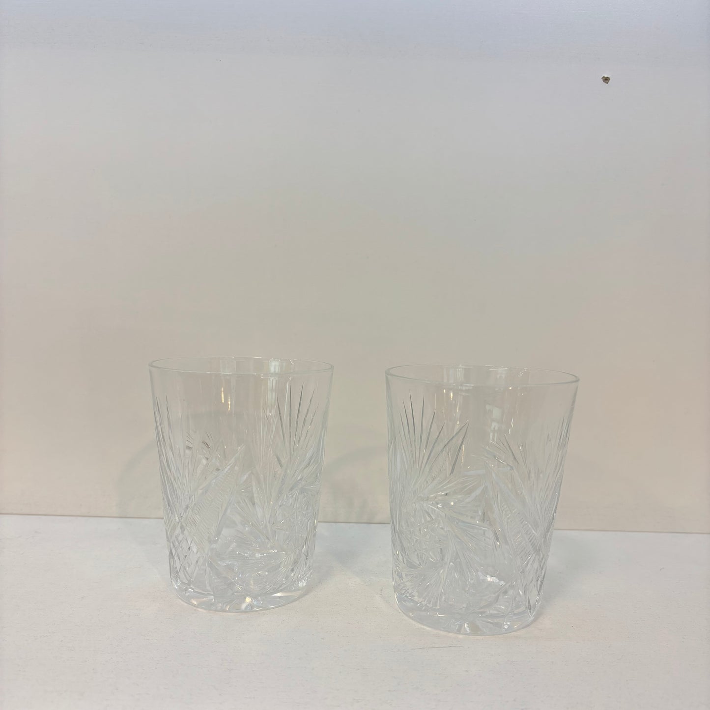 Set of 2 double old fashioned pinwheel whiskey Glasses